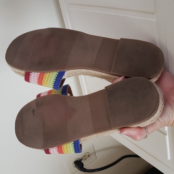 Gap rainbow woven slides, espadrille flats, women's size 9 - Picture 9 of 9